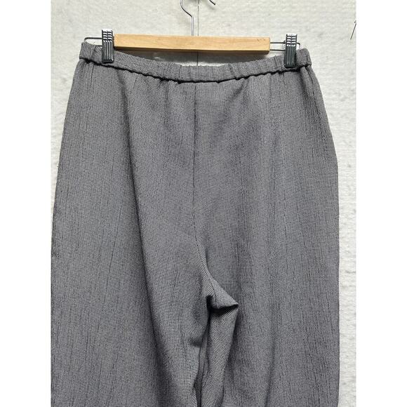 Black Gray Check Pendleton Gingham Slacks Women Pleat Front Drawstring - Picture 8 of 13
